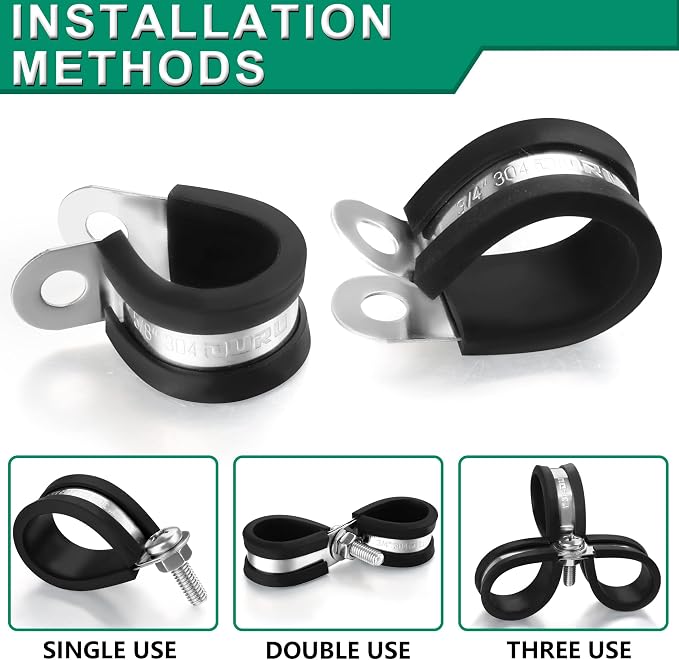 30PCS Stainless Steel Cable Clamps 9 Sizes—1/8" 3/16" 1/4" 5/16" 3/8" 1/2" 5/8" - Image 5