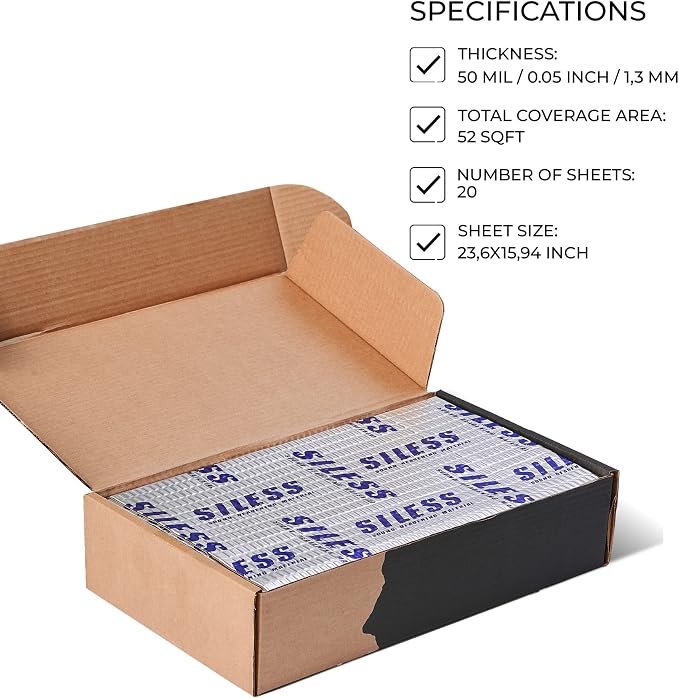 Siless 50 mil 52 sqft Car Sound Deadening mat - Image 3