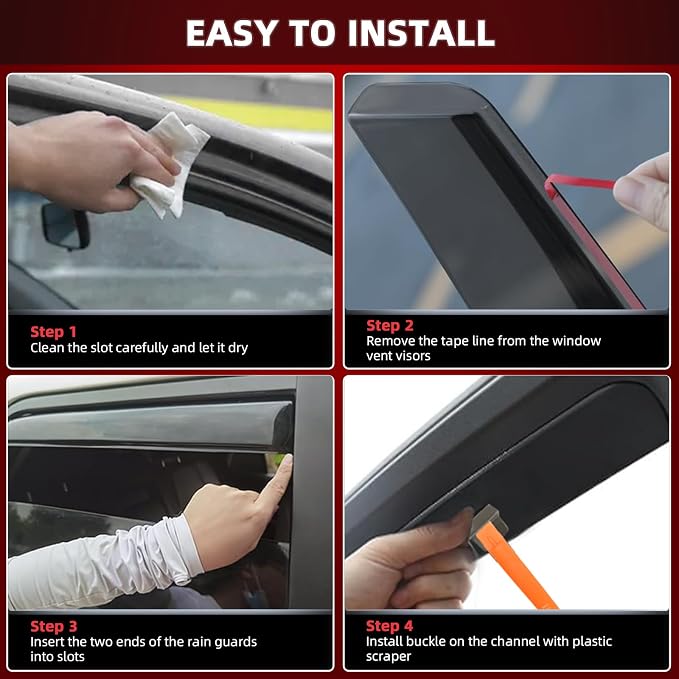 in Channel Window Visors Rain Guards Fit - Image 8
