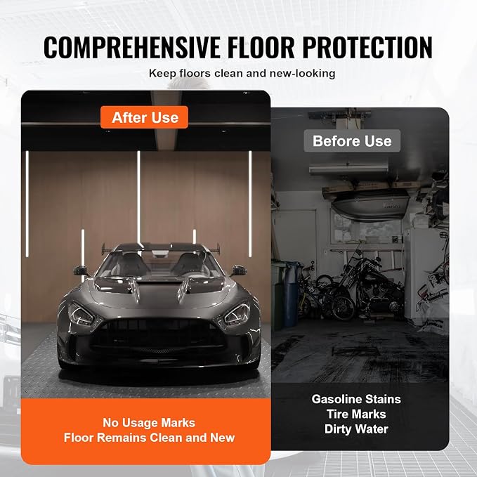 VEVOR Garage Floor Mat, 9.2 x 4.9 FT PVC Garage Flooring Roll, Non-Slip Diamond - Image 6
