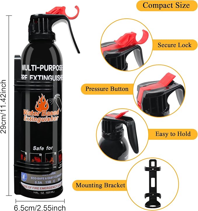 Fire Extinguishers for Home, 1 Pack Vehicle Fire Extinguisher - Image 6