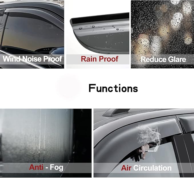 Side Window Visor Vent Wind Deflector fit - Image 4