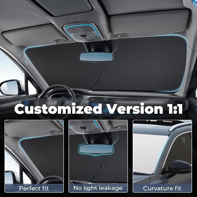 Windshield Sun Shade Umbrella for 2020-2025 Lincoln Aviator Accessories: Custom - Image 2