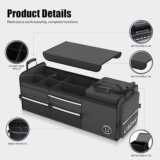 LIBZAKI Oversize 4 in 1 Car Trunk Storage Organizer - Image 4