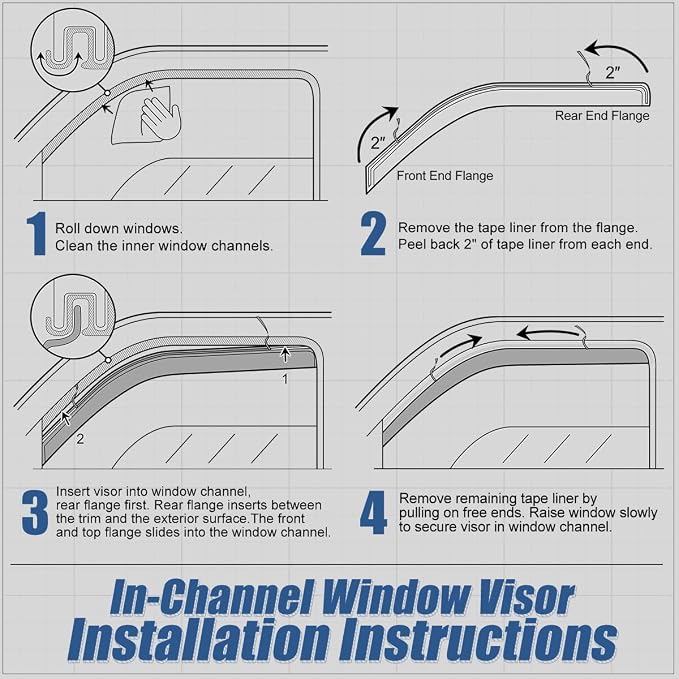 Auto Dynasty 2Pcs Carbon Fiber Pattern Window Visors Compatible - Image 5