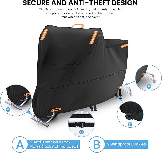 Waterproof Motorcycle Cover Outdoor, Motorbike Scooter Moped Rain Dust - Image 5