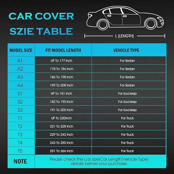 Car Cover Waterproof All Weather，Full Outdoor Pickup Truck Cover Rain UV - Image 5