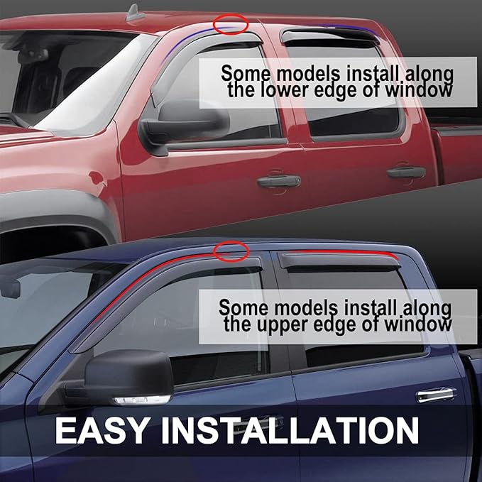 94304 Side Window Wind Deflector, Window Visor fit - Image 3