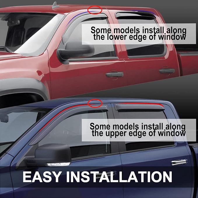 94293 Side Window Wind Vent Deflector, Window Visor fit - Image 3