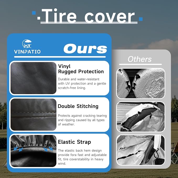 Rough Tire Covers 4 Pack, Waterproof Vinyl Wheel Protectors - Image 5