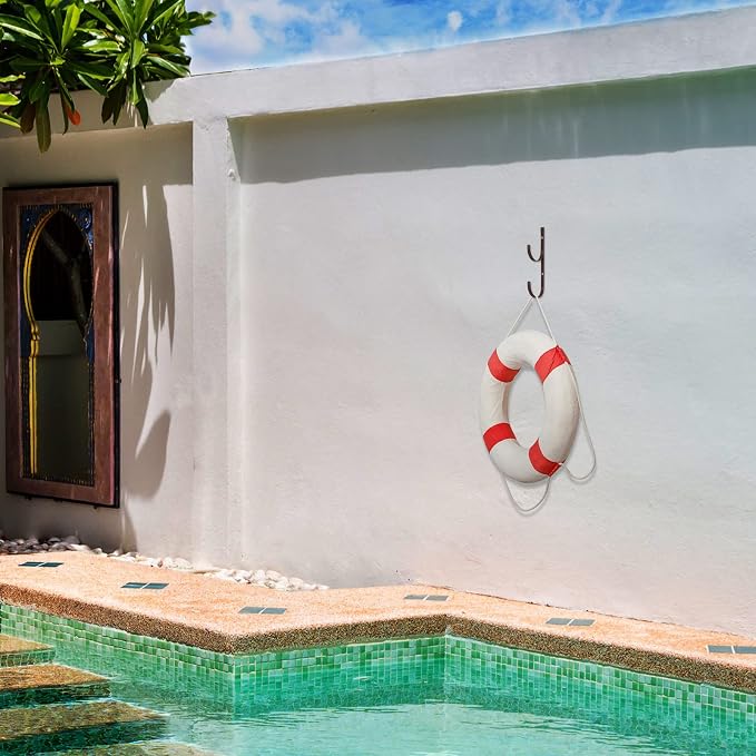 6 Pieces Pool Pole Hook Hanger Swimming Metal Brackets Pool Hook - Image 4