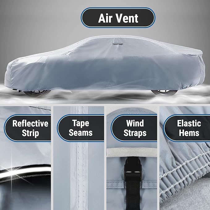 iCarCover Custom Car Cover for Chevy Chevelle Wagon Waterproof All Weather Rain - Image 5
