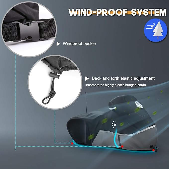 Motorcycle Cover 420D Heavy Duty All Season Universal Weather Waterproof - Image 4