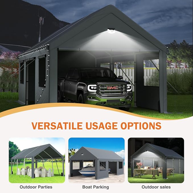 Carports 10X20 Heavy Duty，Portable Car Port Garage，Carport Canopy - Image 9
