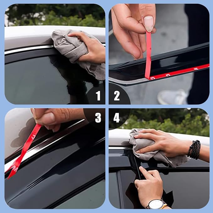 4PCS Rain Guards Window Visor Fit - Image 7