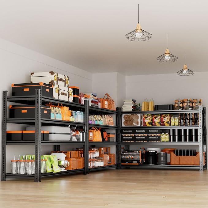 Storage Shelves Heavy Duty 2 PCS, 4-tier Adjustable Metal Industrial Utility - Image 6