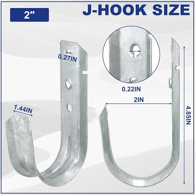 Gisafai 100 Cable Support J Hook, Cable Hooks - Image 2