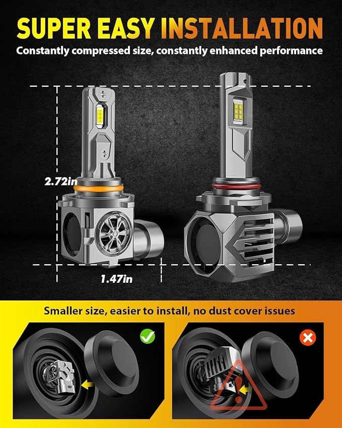 9005 9006 Light Bulbs Combo, 000LM 900% Super Brighter, 6500K Cool White - Image 3