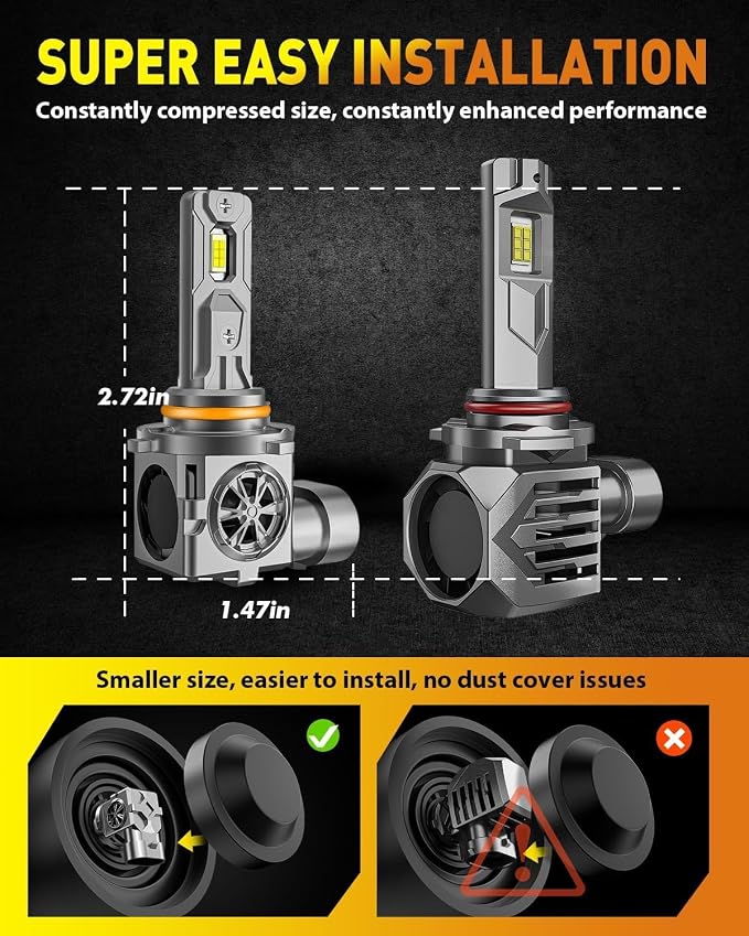 Upgraded 9005/HB3 LED Bulbs, 000LM 12X Ultra-Brighter, 6500K Cool White - Image 5