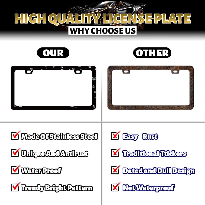 I'd Rather be Camping License Plate Frame Funny Camper License Plate Holder - Image 4