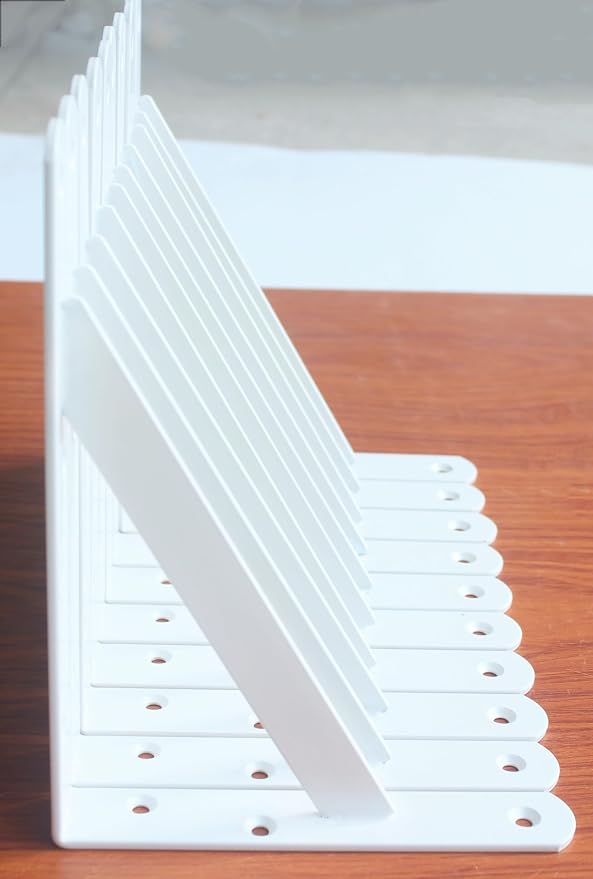 16 Pack L8 x H 6" White Heavy Duty Shelf Brackets - Image 3