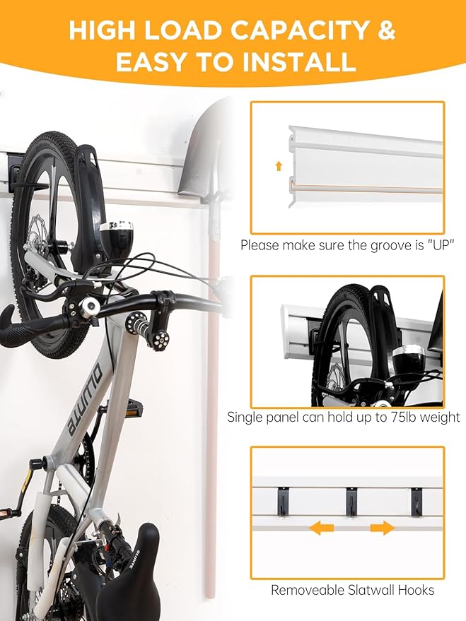 Slatwall Panels Garage Tool Organizer Wall Mount Garage Slat Wall Storage - Image 4