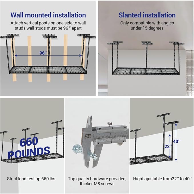 Overhead Garage Storage Rack, Heavy Duty Ceiling Storage Racks - Image 4