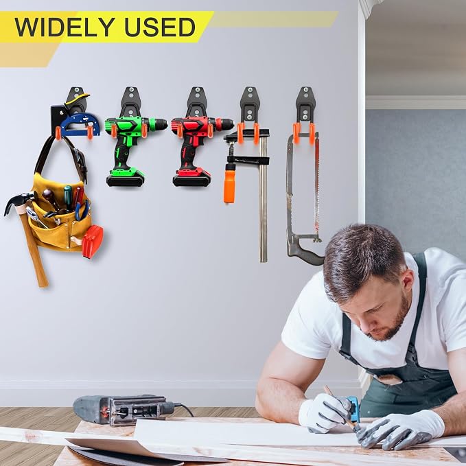 18 Pack Heavy Duty Garage Hooks, Utility Wall Mounted Storage System, - Image 7