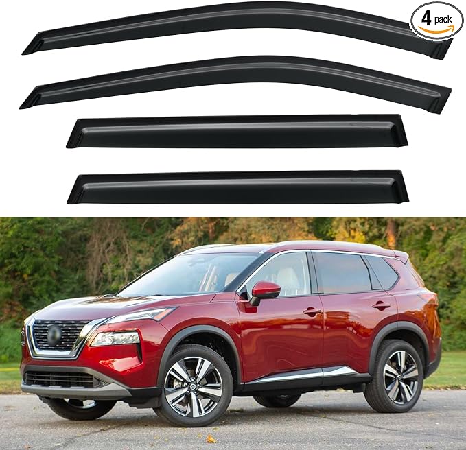 Window Visors Rain Guards for 2021-2025 Nissan Rogue, Out-Channel Window Vent by YQAUTEC