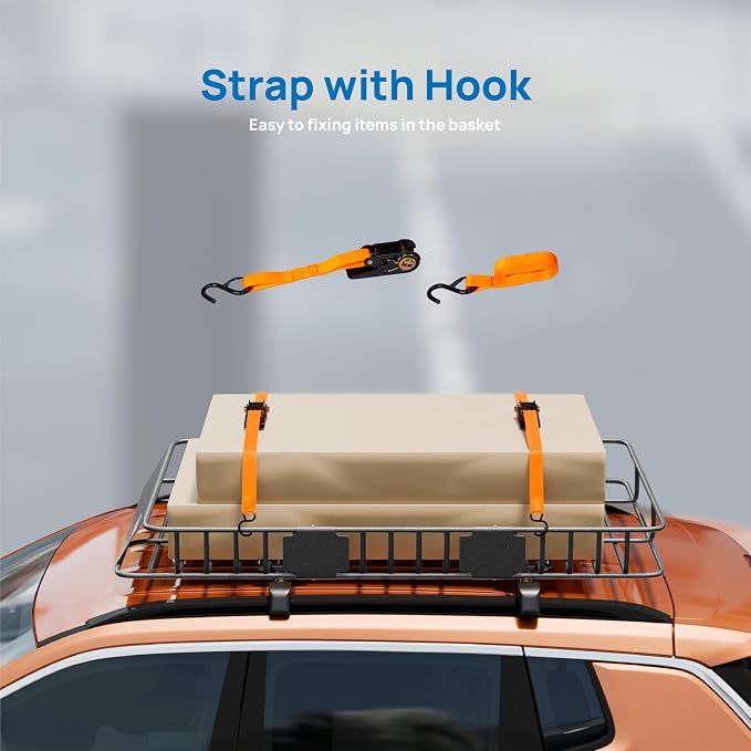 Bonnlo 250lbs Extendable Rooftop Cargo Carrier, 64×39×6inch Universal Roof Rack - Image 4