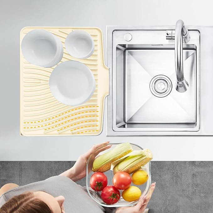 Silicone Dish Drying Mat for Kitchen Counter, Dish Drying Pad, Non-Slip Drain - Image 5