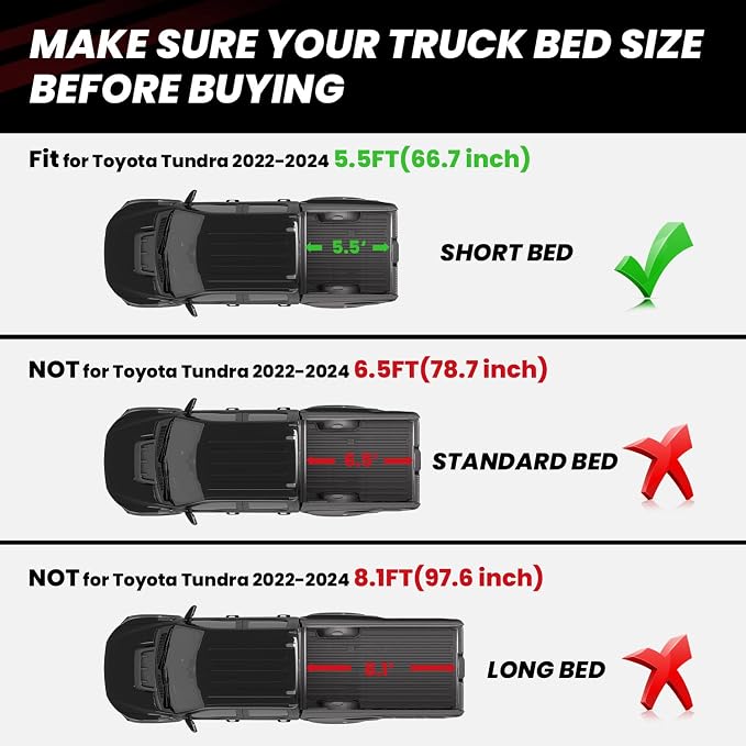 LASFIT Bed Mat for Toyota Tundra 2025 2024 2023 2022 Truck Bed, All Weather 5.5 - Image 2