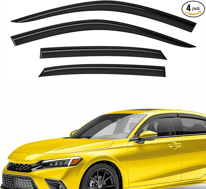 Extra Durable Window Deflectors Tape-On Window Visors Rain Guards Fit by AEROGUYSCustomfitrainguard