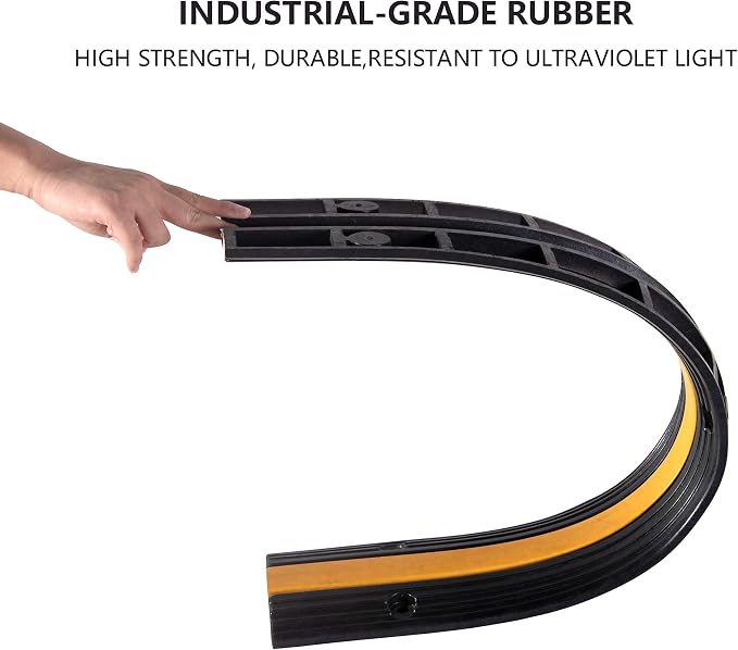 4 Pack Rubber Cable Ramp Hose Cable Protector Ramp 1 Channel 11000Lbs Load - Image 4