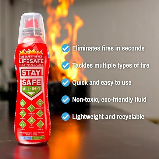 LifeSafe Technologies StaySafe All-in-1 Portable Fire Extinguishing Spray | - Image 2