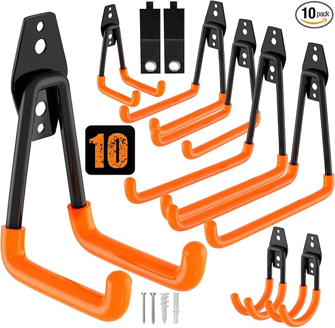 QcoQce 10 Pack Garage Hooks Heavy Duty, Wall Mount Utility Hooks by QcoQce