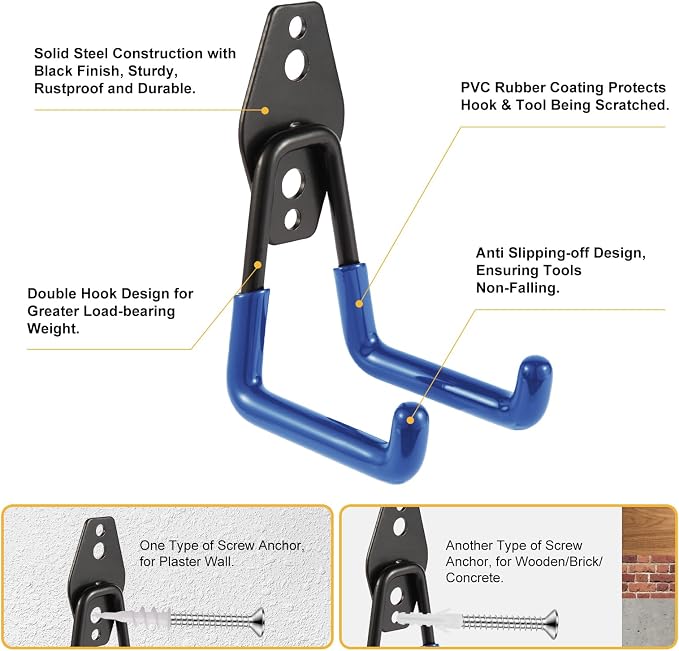 Garage Hook Heavy Duty Wall Storage Hangers, 26 Pack Garage Storage Hooks Steel - Image 4