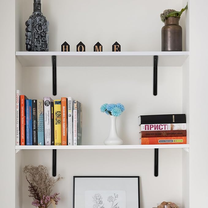 16 Pack L12 x H 8" Black Heavy Duty Shelf Brackets - Image 5