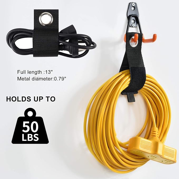 Aoben 24PCS Heavy Duty Garage Hanger Organizer Anti-Slip Double Wall Storage - Image 4