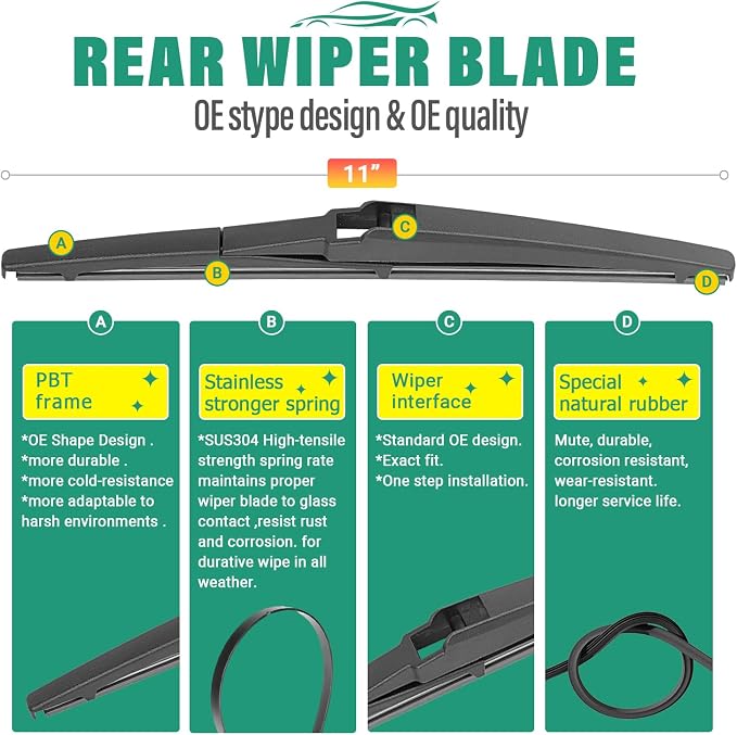 21" 18" 11" Windshield Wiper Blades Replacement - Image 4