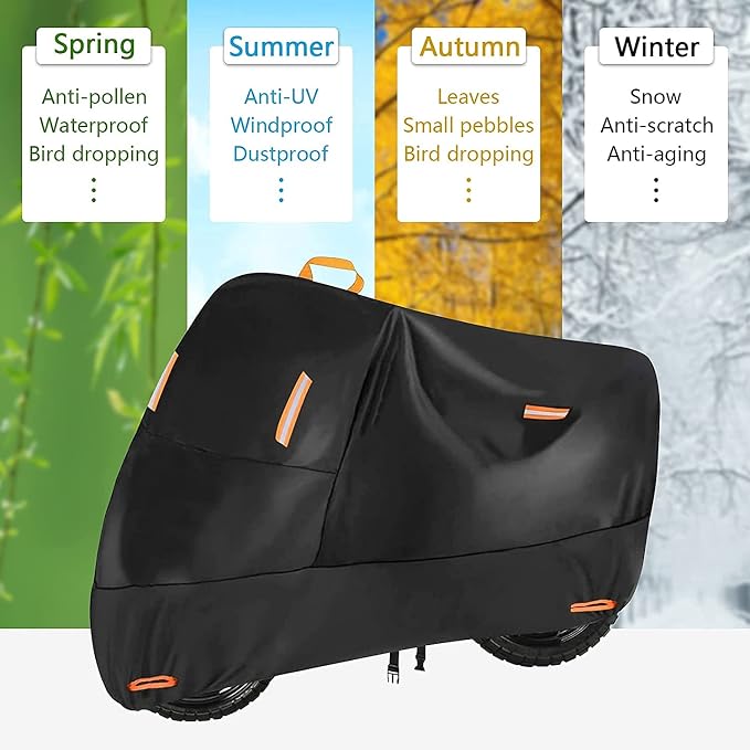 300D Oxford Heavy Duty Motorcycle Cover, Dirt Bike Cover, 96 inch XL - Image 5