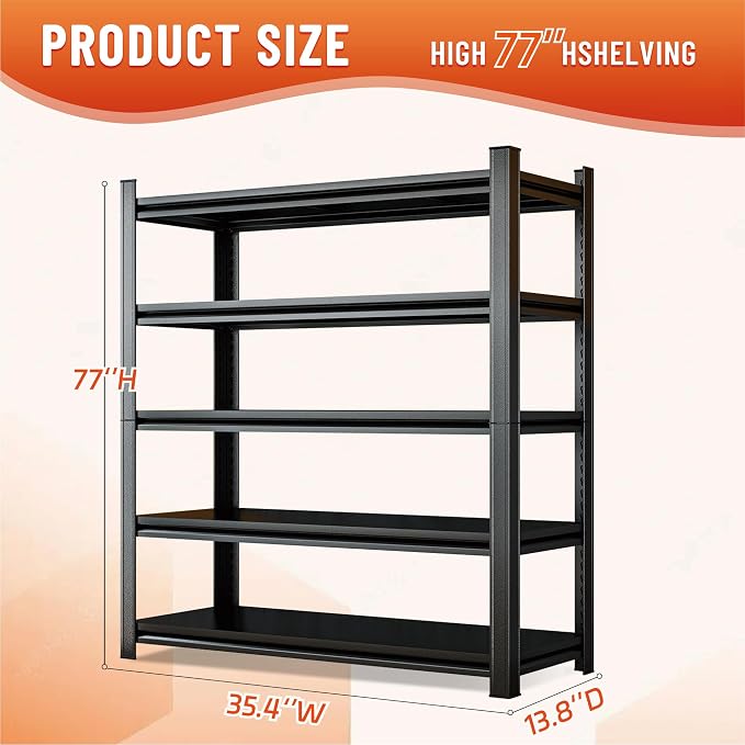 Heavy Duty 5-Tier Shelving Unit 3000LBS Capacity - Image 2