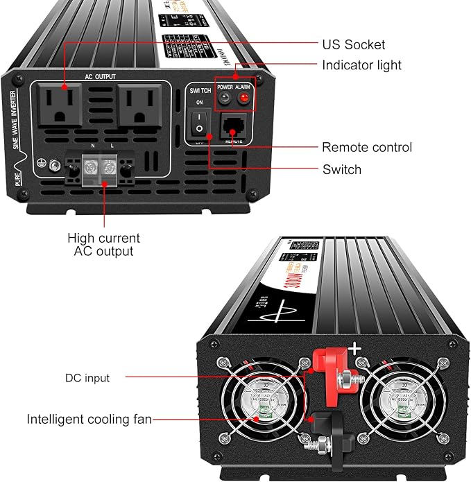 Xijia 3000W Pure Sine Wave Power Inverter DC24V to 110V 120V ac Converter 60HZ - Image 3