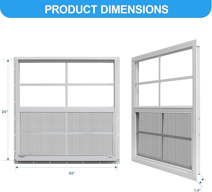 NeatiEase Upgraded Shed Windows 2 Pack, Chicken Coop - Image 4