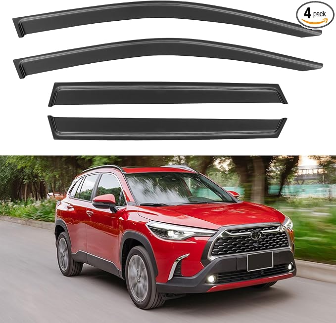 Window Visors Rain Guards for 2022 2023 2024 2025 Toyota Corolla Cross by YQAUTEC