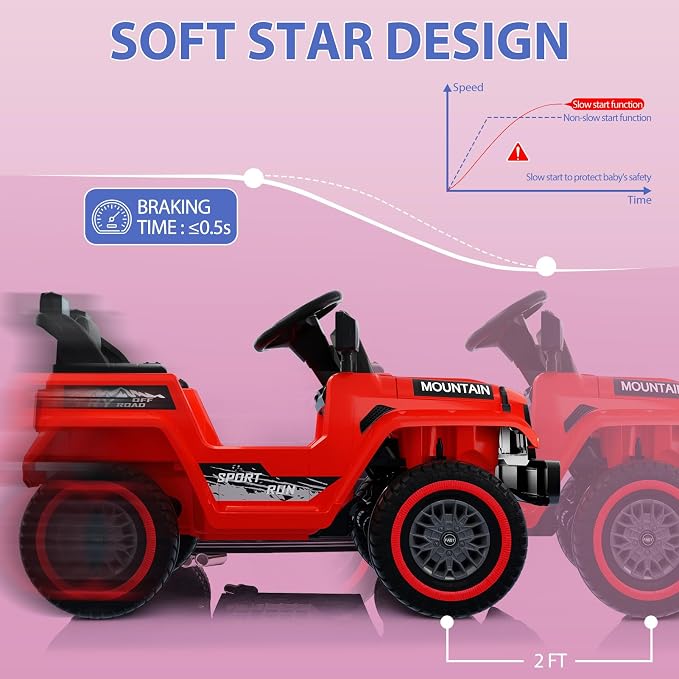 12V Kids Ride on Truck Car, w/Parent Remote Control, Twin 35w Motors, 3 Speeds - Image 4