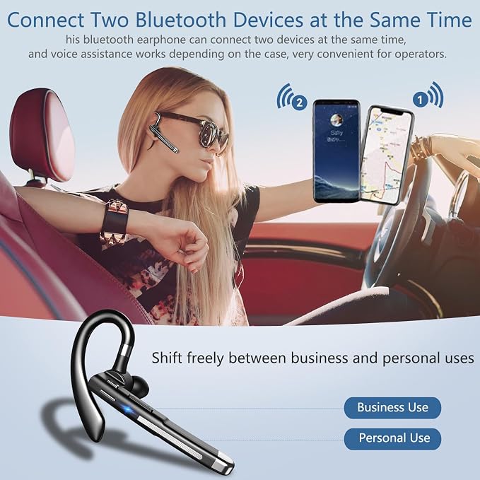 Bluetooth Headset, Wireless Bluetooth Earpiece - Image 6