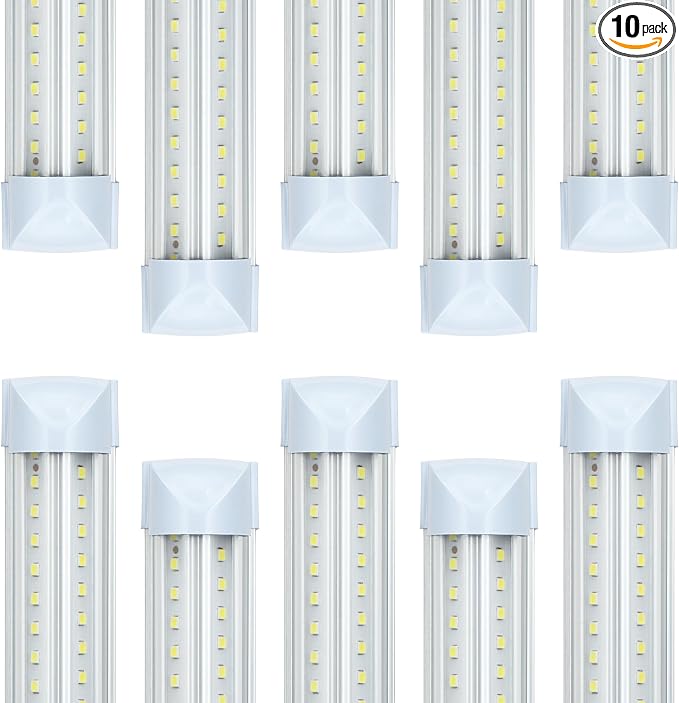 10 Pack 8FT T8 LED Shop Lights, 100W Integrated Tube Light, 19200LM 6000-6500K by Unknown