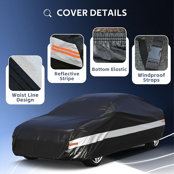 10 Layers Car Cover Custom Fit for Chevy Camaro, Waterproof All Weather for - Image 4