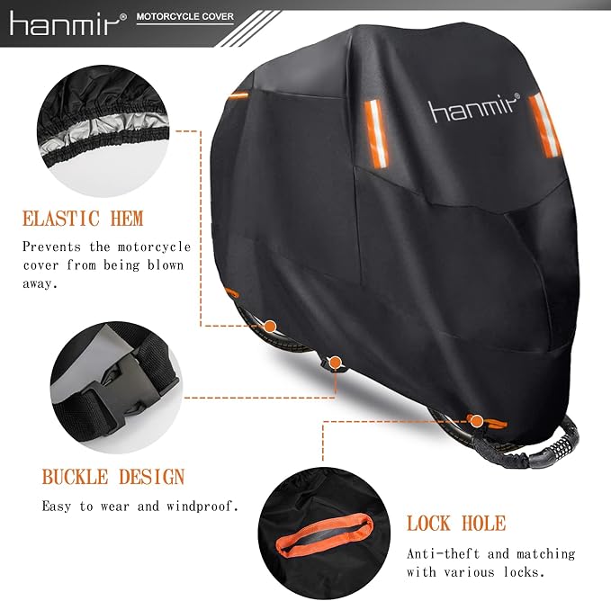 Motorcycle Cover, Motorbike Cover All Season Universal Weather Waterproof - Image 4
